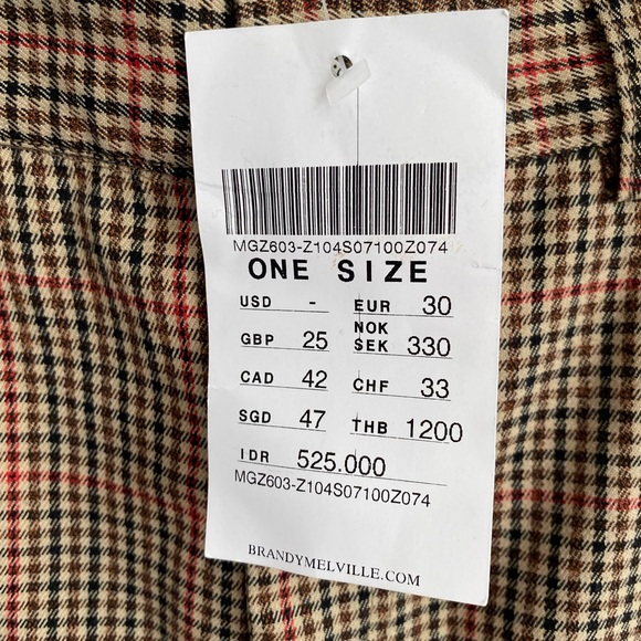 Brandy Melville brown plaid skirt - Picture 4 of 5